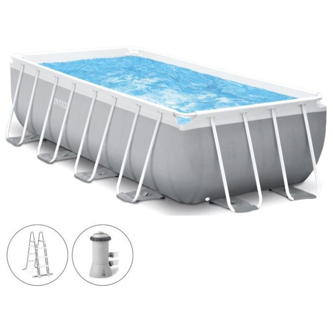 Каркасный бассейн INTEX Prism Frame 26790 (400×200×122 см), фильтр-насос, лестница